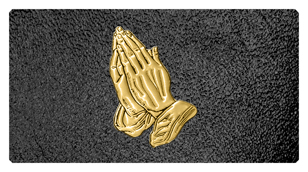 DSC700 516 GD SH BK Gold Praying Hands Shimmer Black Background